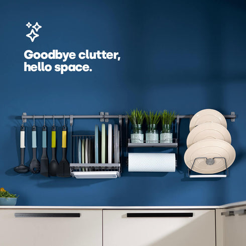 Saucepan Lid Rack - Grey