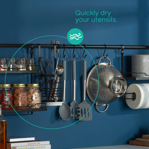 Hanging Utensil Holder - Black