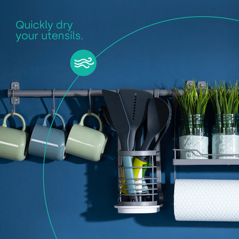 Hanging Utensil Holder - Grey