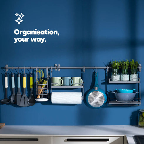 Kitchen Hanging Rack- Grey