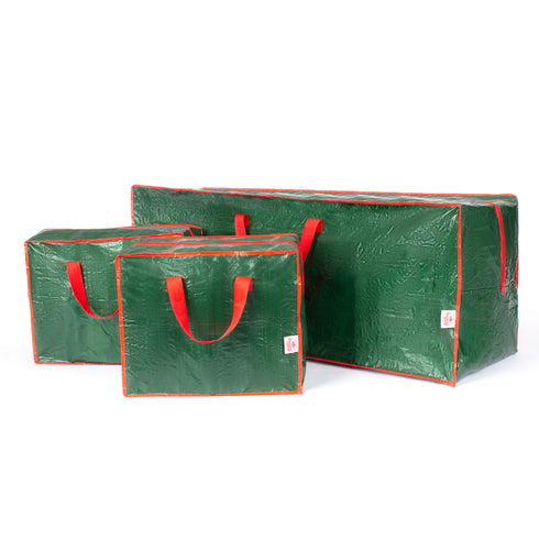 Christmas Tree and Decoration Storage Bags Set - Green