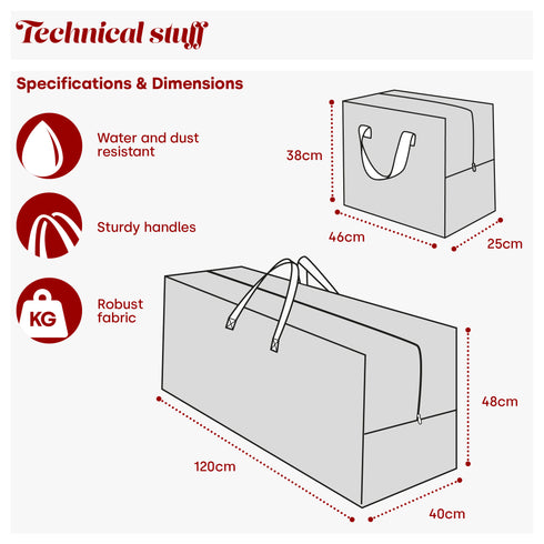 7ft Christmas Tree & Decoration Storage Bag Set - Green