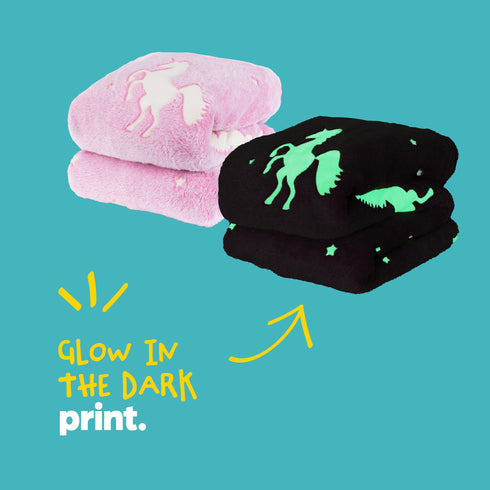 Unicorn Glow in the Dark Kids Hooded Blanket