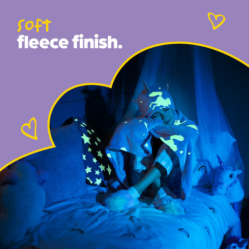 Unicorn Glow in the Dark Kids Hooded Blanket