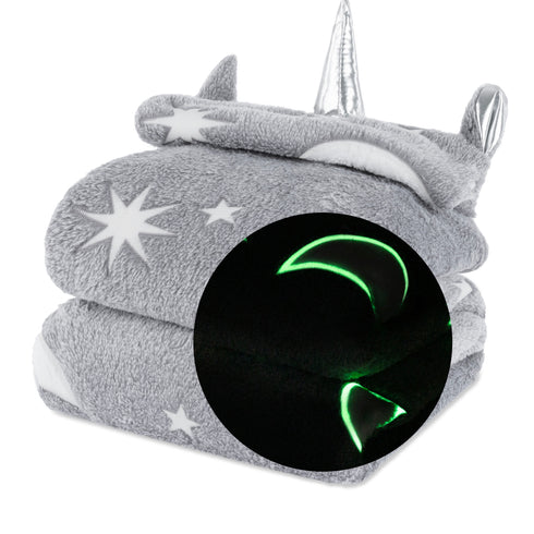 MoonGlow in the Dark Kids Hooded Blanket