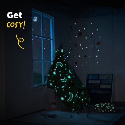 MoonGlow in the Dark Kids Hooded Blanket