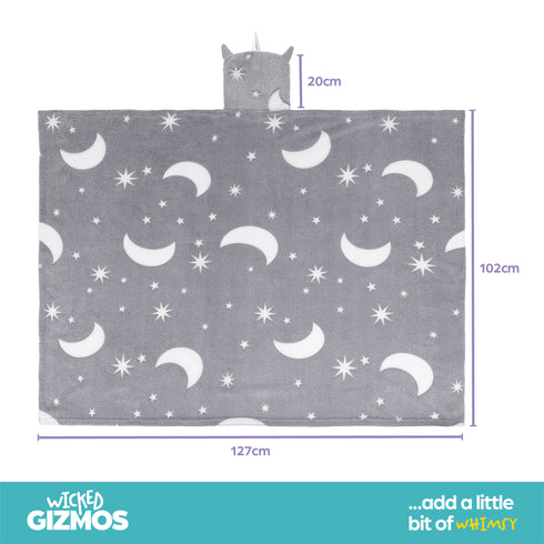 MoonGlow in the Dark Kids Hooded Blanket
