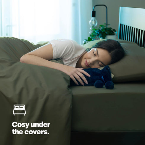 Wrap-Around Long Hot Water Bottle - Navy Plush