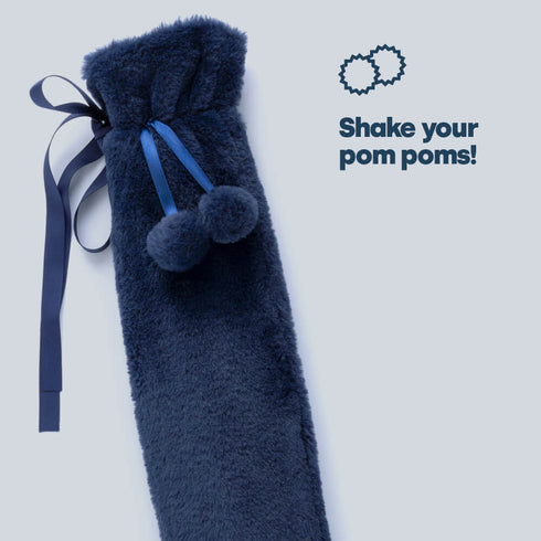 Wrap-Around Long Hot Water Bottle - Navy Plush
