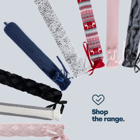 Wrap-Around Long Hot Water Bottle - Navy Plush