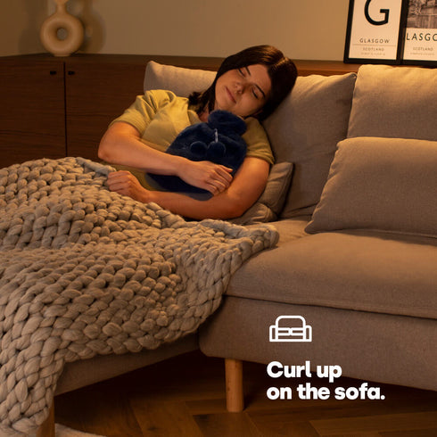 Plush Hot Water Bottle - Navy