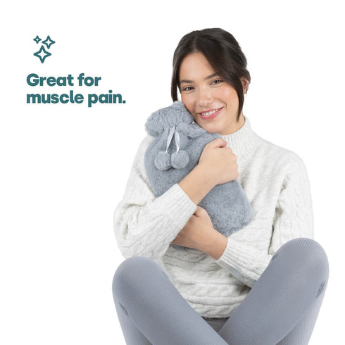 Plush Hot Water Bottle - Grey