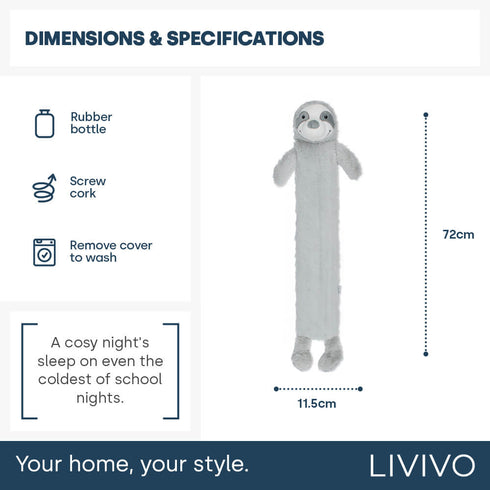 Cuddly Sloth Hot Water Bottle - XL