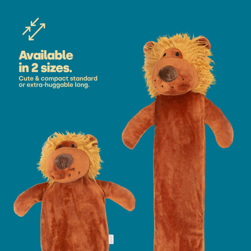 LIVIVO Large Hot Water Bottle 2L Lion - Animal Style Microfiber Cover