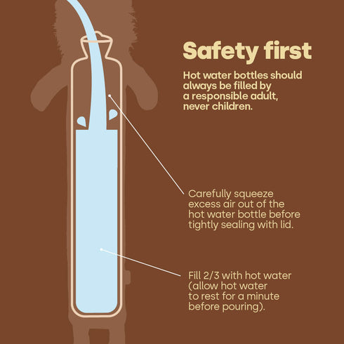 LIVIVO Large Hot Water Bottle 2L Lion - Animal Style Microfiber Cover