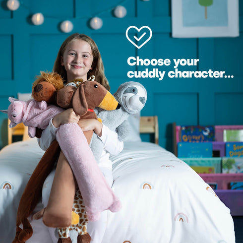 LIVIVO Large Hot Water Bottle 2L Lion - Animal Style Microfiber Cover