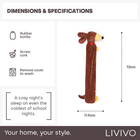 Cuddly Dachshund Hot Water Bottle - XL