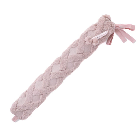 LIVIVO 2L Long Hot Water Bottle Pink - Pom-Poms Lattice Cover
