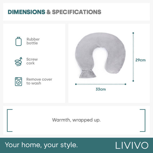 Neck Hot Water Bottle - Grey