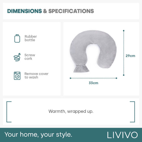 Neck Hot Water Bottle - Grey