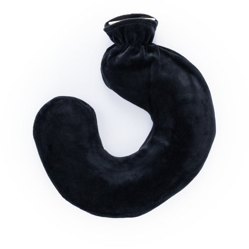 LIVIVO Neck & Shoulder U Shaped Hot Water Bottle 1L - Black Fleece