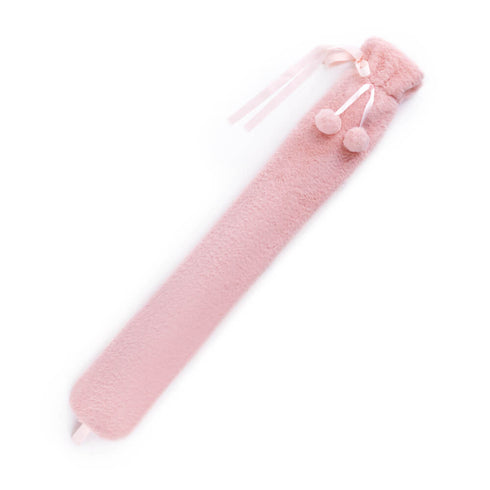 Wrap-Around Long Hot Water Bottle - Pink Plush