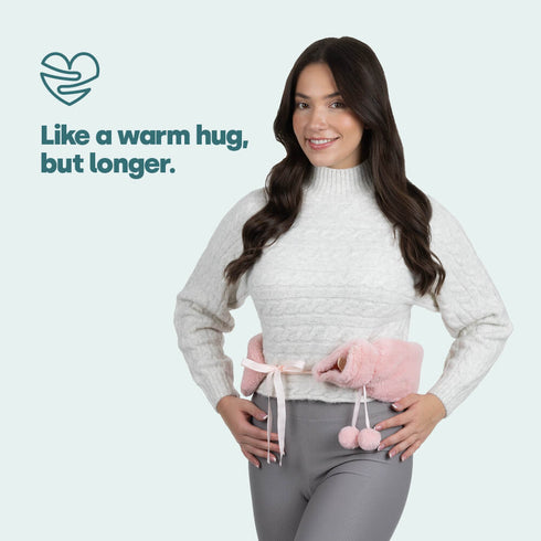 Wrap-Around Long Hot Water Bottle - Pink Plush