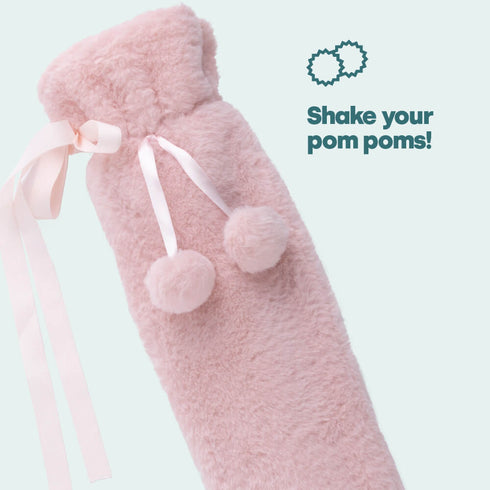 Wrap-Around Long Hot Water Bottle - Pink Plush