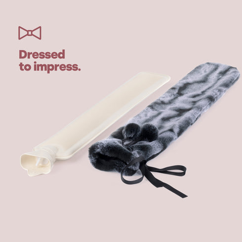 Wrap-Around Long Hot Water Bottle - Velvet Grey