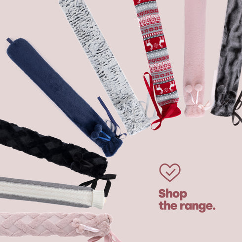 Wrap-Around Long Hot Water Bottle - Velvet Grey