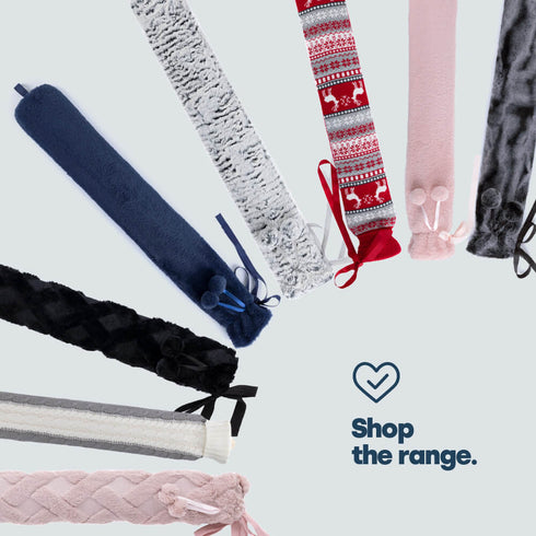 2L Extra Long Hot Water Bottle with Christmas Cover 72cm - Giant Full Body Warmth