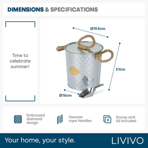 Ice & Champagne Bucket - Galvanised Steel