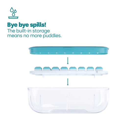 Ice Cube Tray with Dispenser and Storage