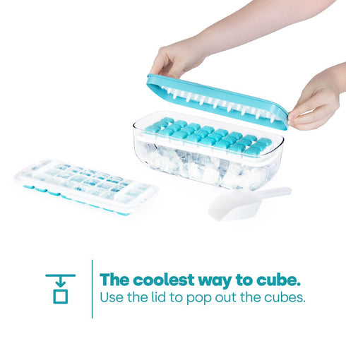 Ice Cube Tray with Dispenser and Storage