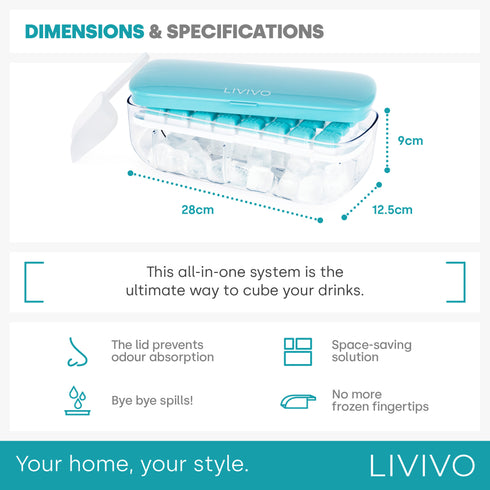 Ice Cube Tray with Dispenser and Storage