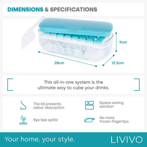 Ice Cube Tray with Dispenser and Storage