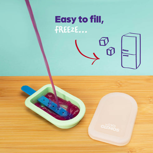 4 Ice Lolly Moulds with Sticks - Orange/Green