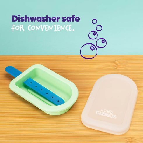 4 Ice Lolly Moulds with Sticks - Orange/Green