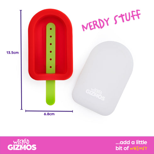 4 Ice Lolly Moulds with Sticks - Red/Purple