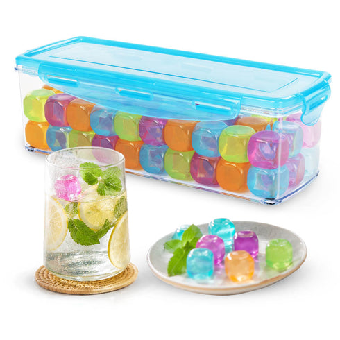 LIVIVO Reusable Ice Cubes 60pcs with Storage Box - No Dilution BPA Free
