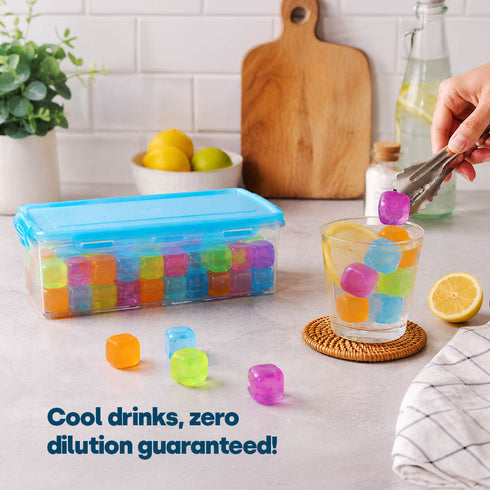 LIVIVO Reusable Ice Cubes 60pcs with Storage Box - No Dilution BPA Free