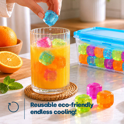 LIVIVO Reusable Ice Cubes 60pcs with Storage Box - No Dilution BPA Free