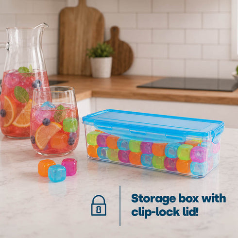 LIVIVO Reusable Ice Cubes 60pcs with Storage Box - No Dilution BPA Free