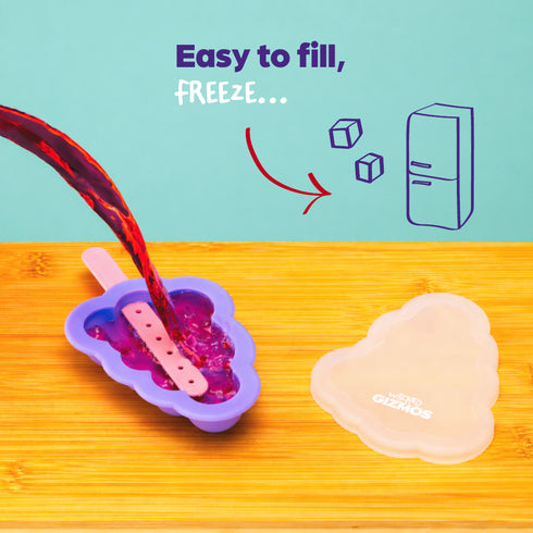 Wicked Gizmos 4 Fruit-Shaped Ice Lolly Moulds - BPA Free Summer Treats