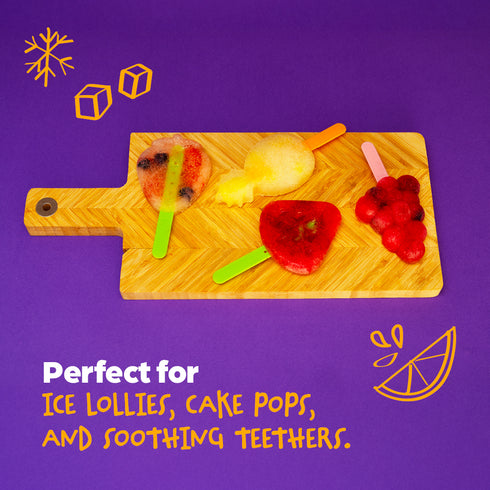 Wicked Gizmos 4 Fruit-Shaped Ice Lolly Moulds - BPA Free Summer Treats