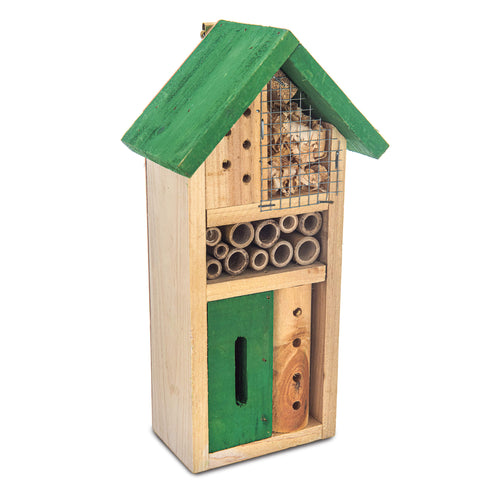 Small Wooden Bug & Bee Hotel - Green