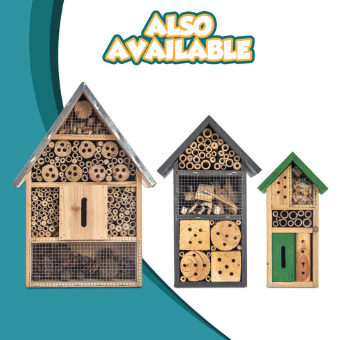 Large Wooden Bug & Bee Hotel - Metal roof
