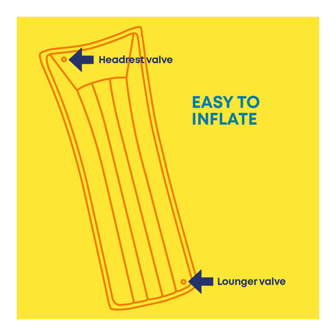 Inflatable Water Lounger Mat - Yellow