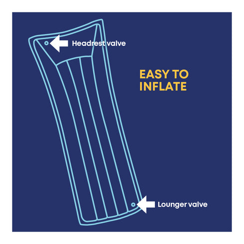 Inflatable Water Lounger Mat - Blue