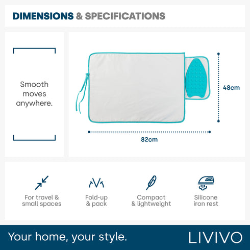 Travel Iron Mat with Silicone Iron Rest Pad